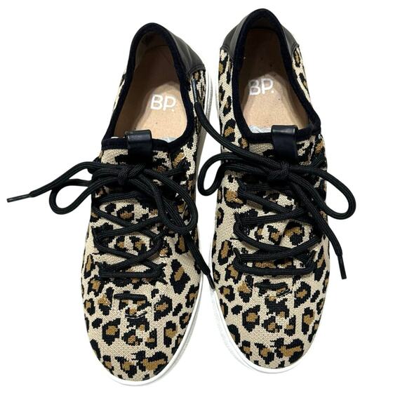 BP Women’s Knit Animal Print Lace-Up Platform Sneakers Size 8.5 M - Picture 5 of 11
